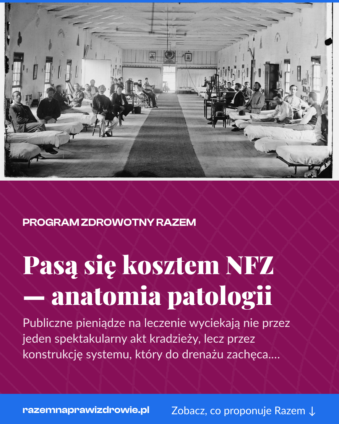 Grafika pionowa do udostępnienia: Pasą się kosztem NFZ — anatomia patologii